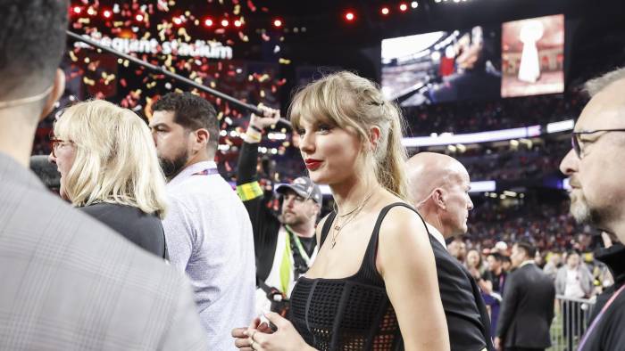 Fotografía de archivo del 12/02/2024 de la cantante estadounidense Taylor Swift al asistir al Super Bowl LVIII. EFE/JOHN G. MABANGLO