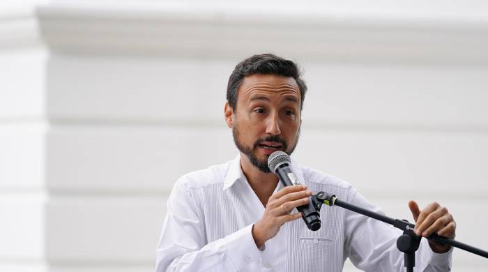 El embajador de España en Panamá, Guzmán Palacios Fernández, habla en el acto de conmemoración por el centenario de la inauguración del Monumento de Vasco Nuñez de Balboa por parte de la Embajada de España, en la Cinta Costera de la Ave. Balboa