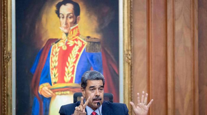 El presidente de Venezuela, Nicolás Maduro, durante una rueda de prensa el miércoles 31 de julio en el Palacio de Miraflores en Caracas (Venezuela).