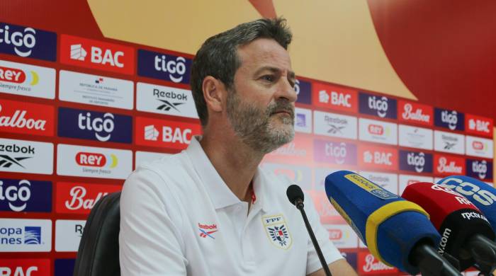 El seleccionador nacional del equipo masculino de fútbol del Panamá, el hispano-danés Thomas Christiansen, fue registrado este martes, 21 de mayo, durante rueda de prensa, en Ciudad de Panamá.