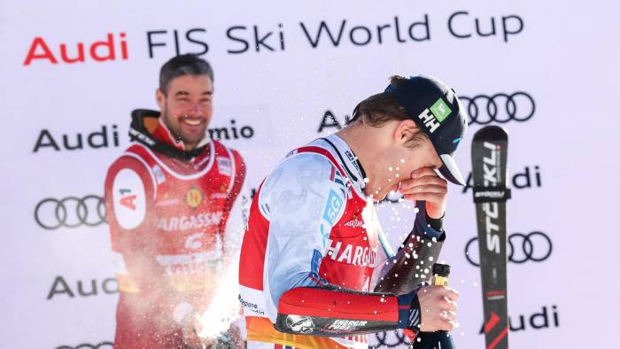 Festejo de Moeller en el SuperG