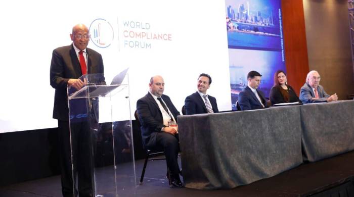 El ministro de Economía y Finanzas, Héctor Alexander, participa en la inauguración del Foro Mundial de Cumplimiento que se celebra del 10 al 12 de abril, y por segunda ocasión en el país.