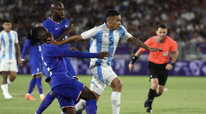 El delantero argentino Ezequiel Fernández durante el partido ante Francia.