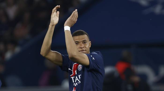 Kylian Mbappe en u partido con el PSG.