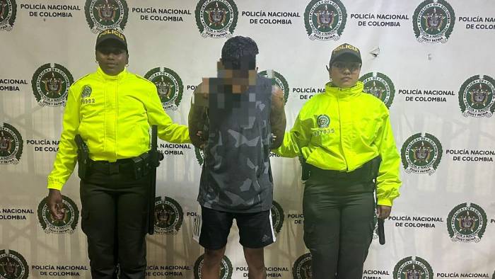 Captura del panameño Jorge Néstor Sánchez por la Policía de Colombia.