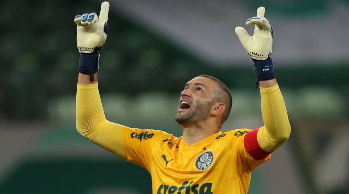 El portero Weverton, del club Palmeiras.