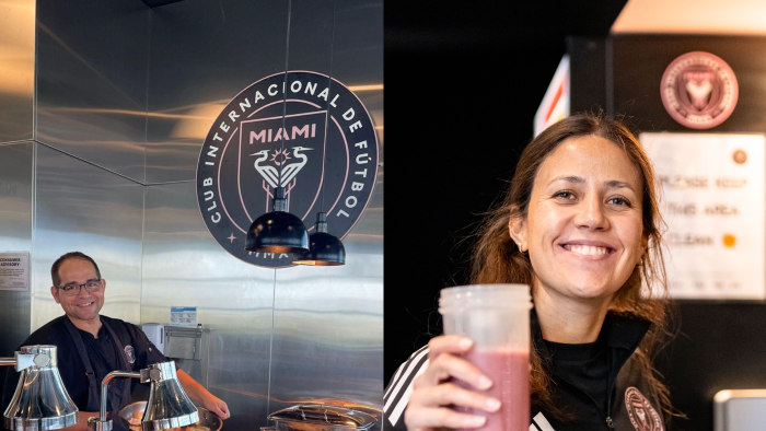 Tanto Adria Ponce Omella (izq.) como Daniela Lara se encargan de la alimentación y la nutrición del plantel del Inter Miami.