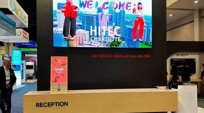 TV LG Hotel con Google Cast y Airplay, robots CLOi, pantallas DVLED y cargadores EV presentados en Hitec 2024