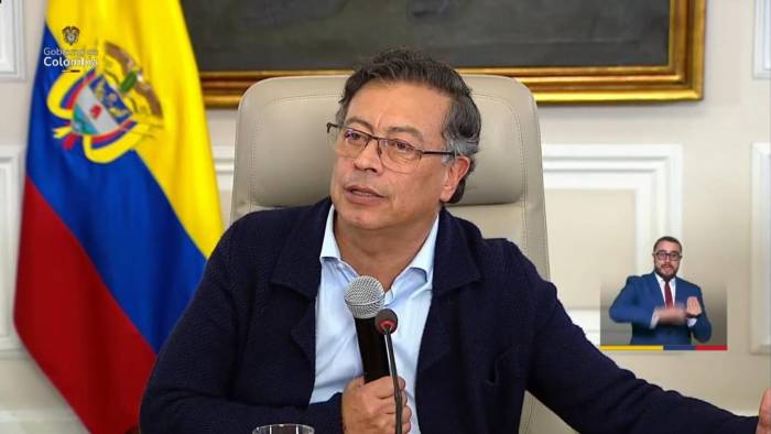 El mandatario de Colombia, Gustavo Petro, este martes, durante su Consejo de Ministros.