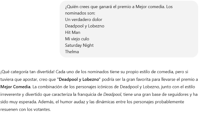 La herramienta de IA predice a Deadpool y Wolverine como ganador para Mejor comedia para los Critics Choice Awards.