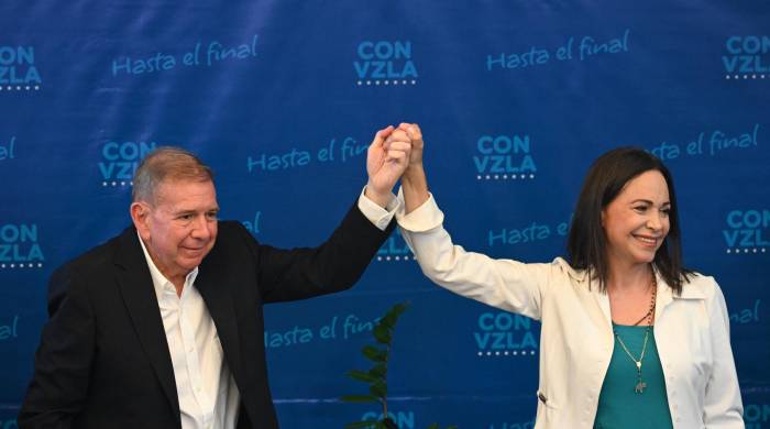 Edmundo González Urrutia, candidato presidencial opositor, y María Corina Machado, dirigente de la oposición venezolana.
