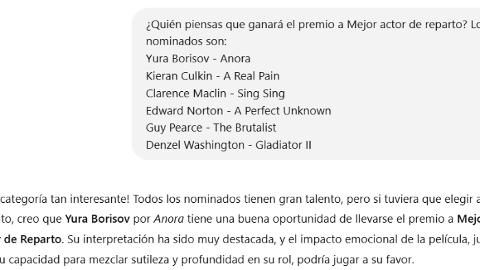 La herramienta de IA predice a Yura Borisov como el Mejor actor de reparto para los Critics Choice Awards.