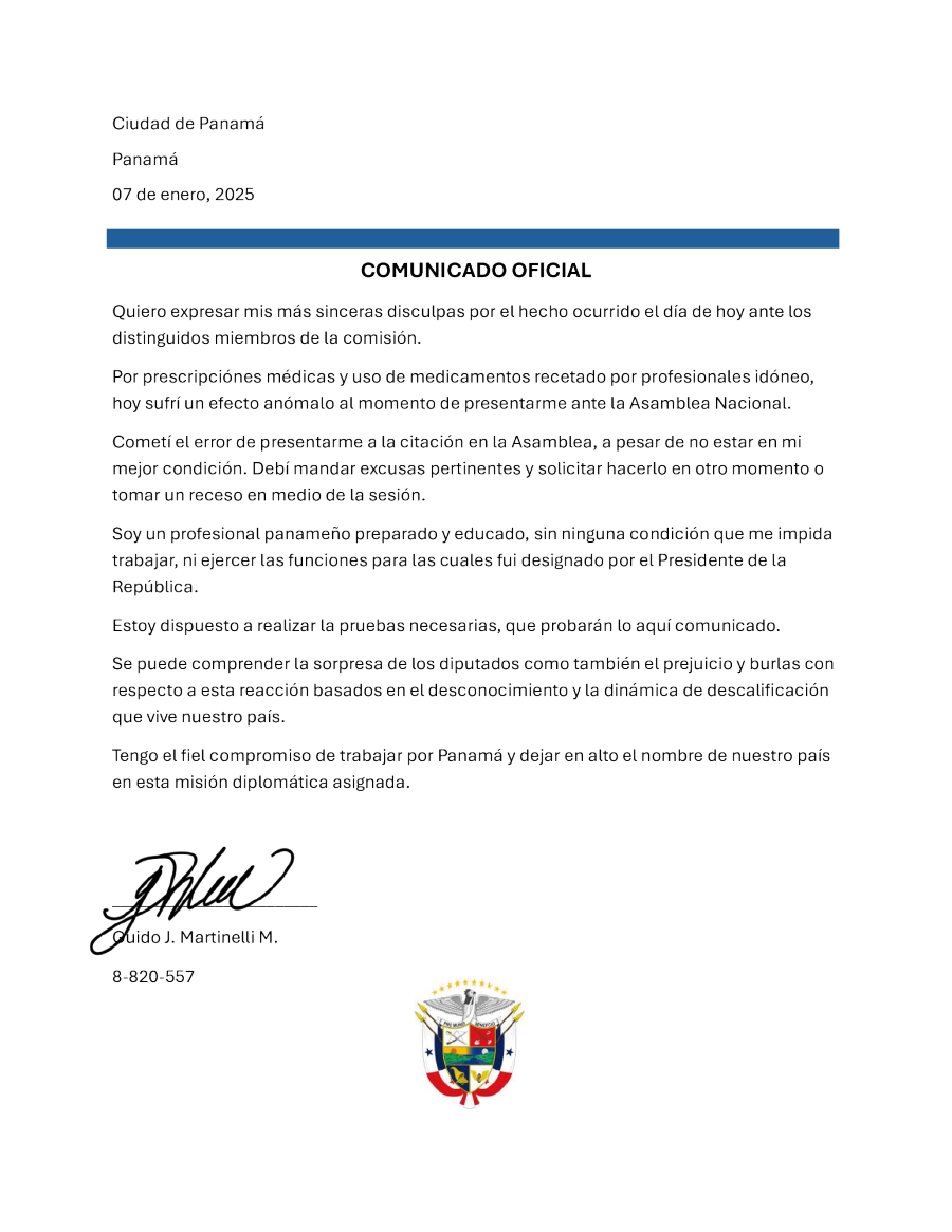 Diputados cuestionan comparecencia de embajador de Panamá ante el Reino Unido