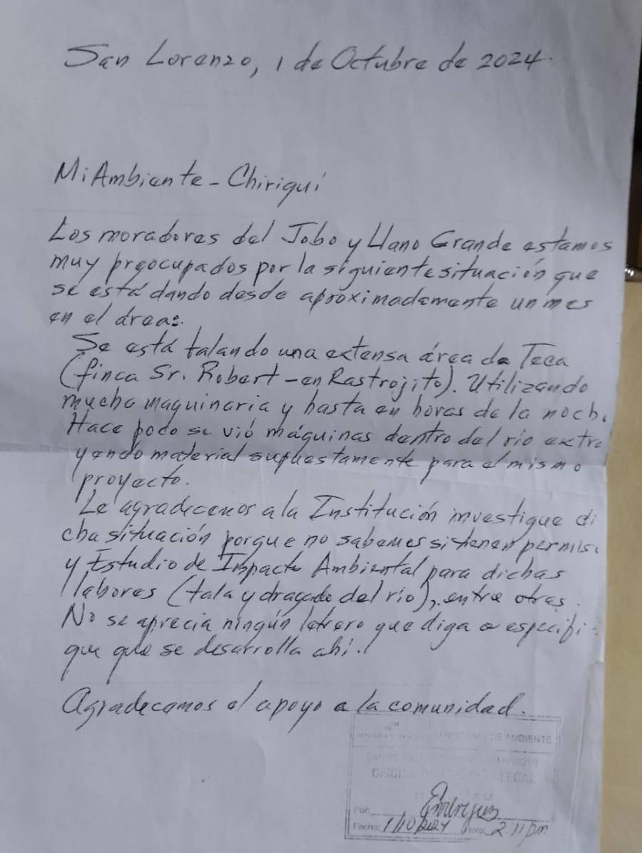 Foto de la carta (colocarla en el párrafo cuando se habla de la carta firmada por El Jobo)